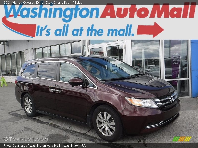 Dark Cherry Pearl / Beige 2014 Honda Odyssey EX-L