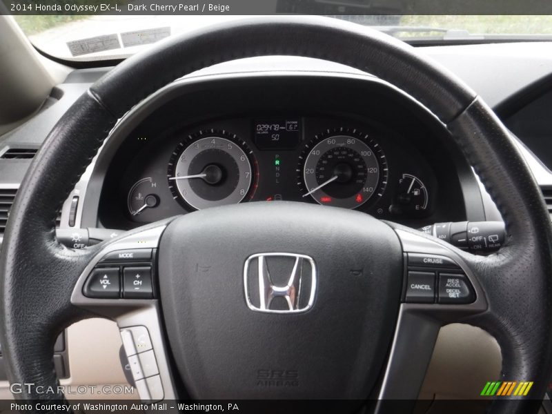 Dark Cherry Pearl / Beige 2014 Honda Odyssey EX-L