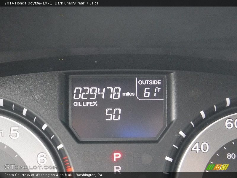 Dark Cherry Pearl / Beige 2014 Honda Odyssey EX-L