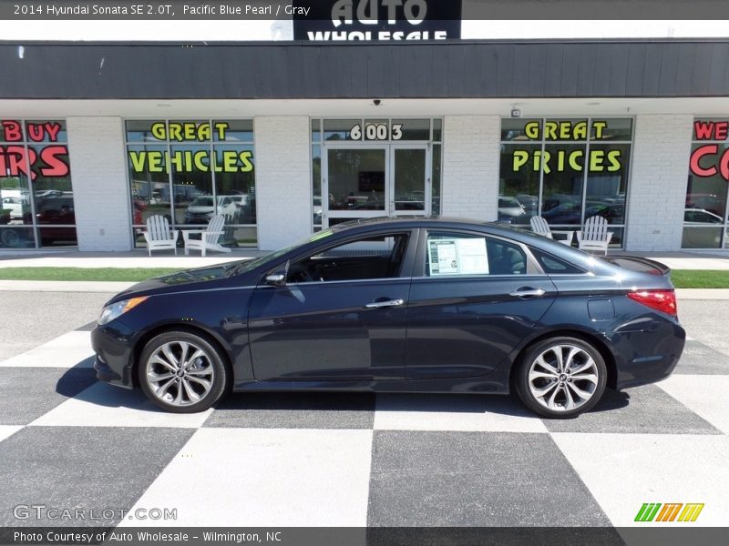 Pacific Blue Pearl / Gray 2014 Hyundai Sonata SE 2.0T