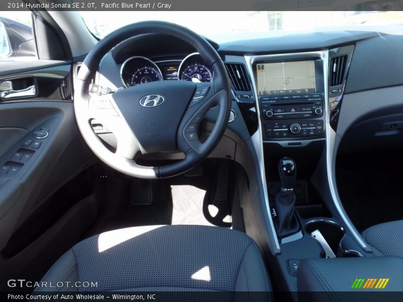 Pacific Blue Pearl / Gray 2014 Hyundai Sonata SE 2.0T