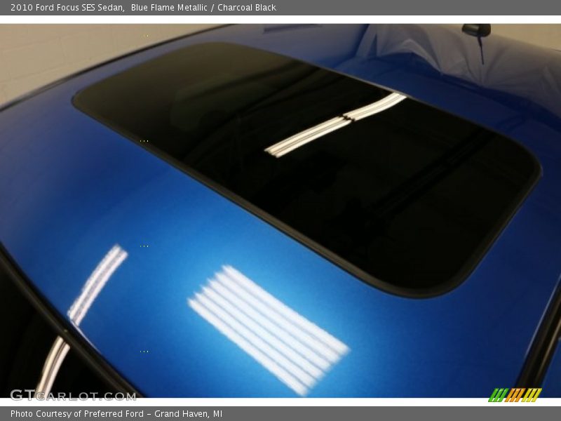 Blue Flame Metallic / Charcoal Black 2010 Ford Focus SES Sedan