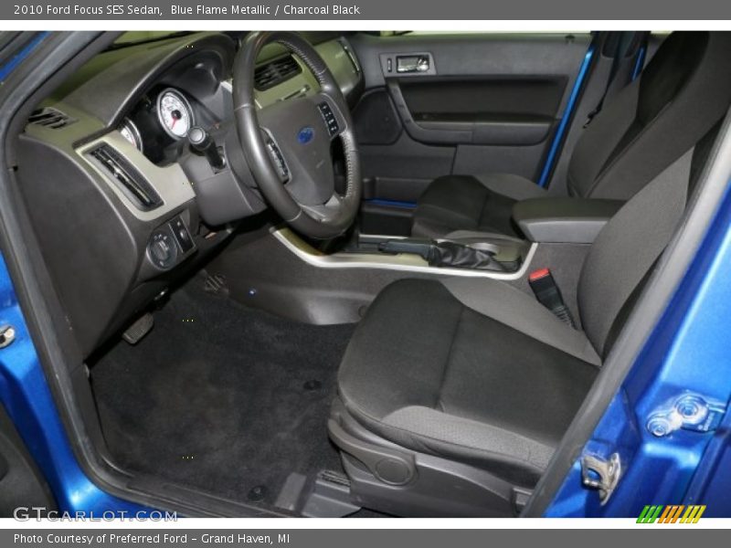 Blue Flame Metallic / Charcoal Black 2010 Ford Focus SES Sedan