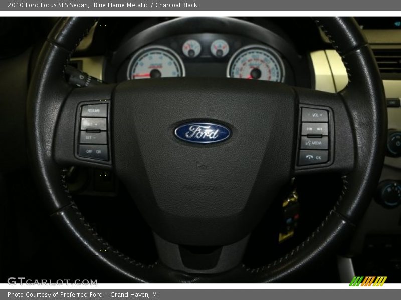 Blue Flame Metallic / Charcoal Black 2010 Ford Focus SES Sedan