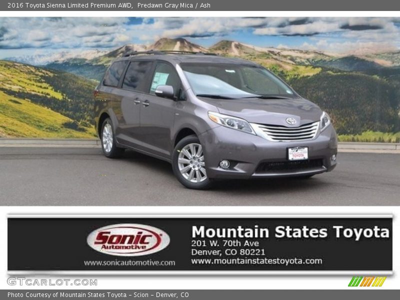 Predawn Gray Mica / Ash 2016 Toyota Sienna Limited Premium AWD