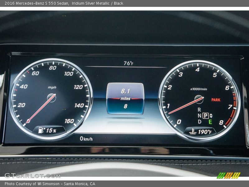 Iridium Silver Metallic / Black 2016 Mercedes-Benz S 550 Sedan