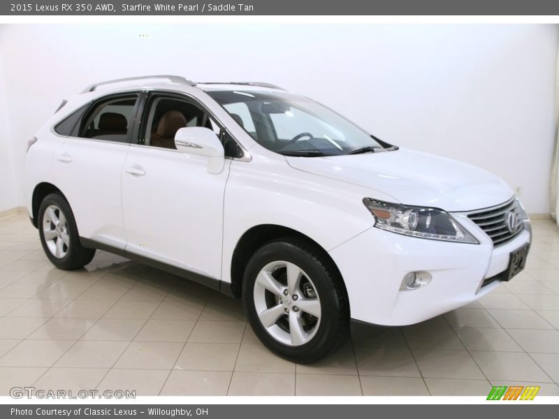 Starfire White Pearl / Saddle Tan 2015 Lexus RX 350 AWD