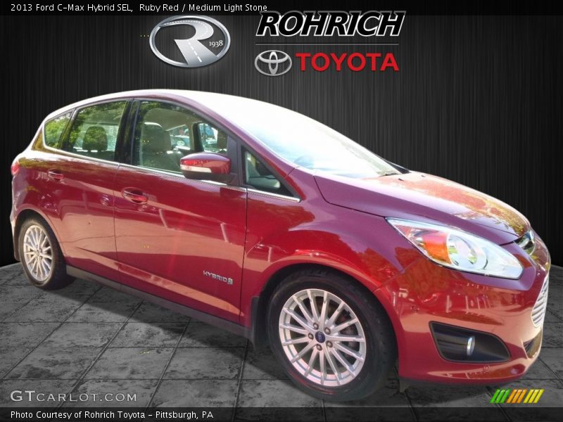 Ruby Red / Medium Light Stone 2013 Ford C-Max Hybrid SEL