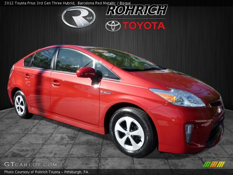Barcelona Red Metallic / Bisque 2012 Toyota Prius 3rd Gen Three Hybrid