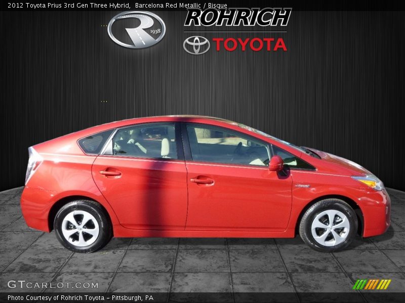 Barcelona Red Metallic / Bisque 2012 Toyota Prius 3rd Gen Three Hybrid