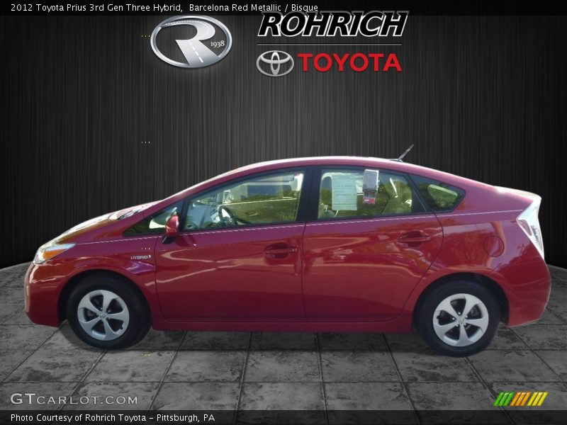 Barcelona Red Metallic / Bisque 2012 Toyota Prius 3rd Gen Three Hybrid