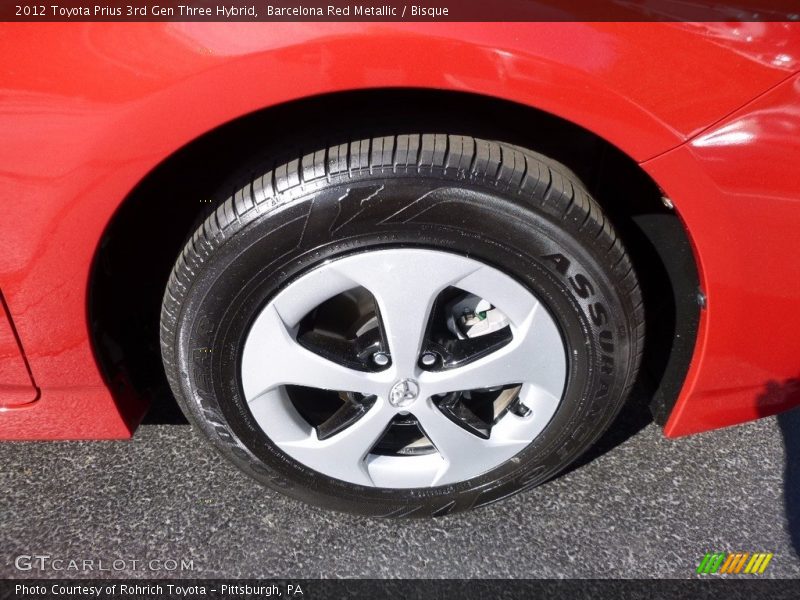Barcelona Red Metallic / Bisque 2012 Toyota Prius 3rd Gen Three Hybrid