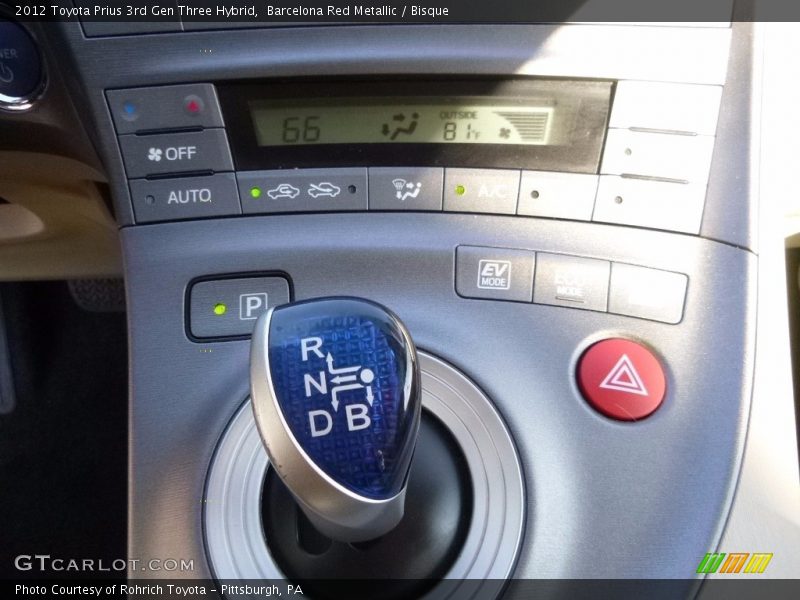 Barcelona Red Metallic / Bisque 2012 Toyota Prius 3rd Gen Three Hybrid