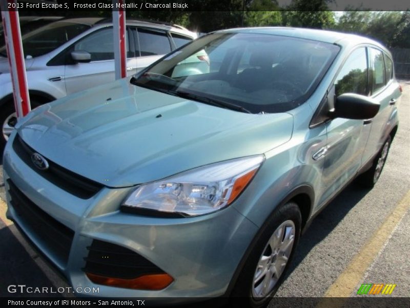 Frosted Glass Metallic / Charcoal Black 2013 Ford Escape S