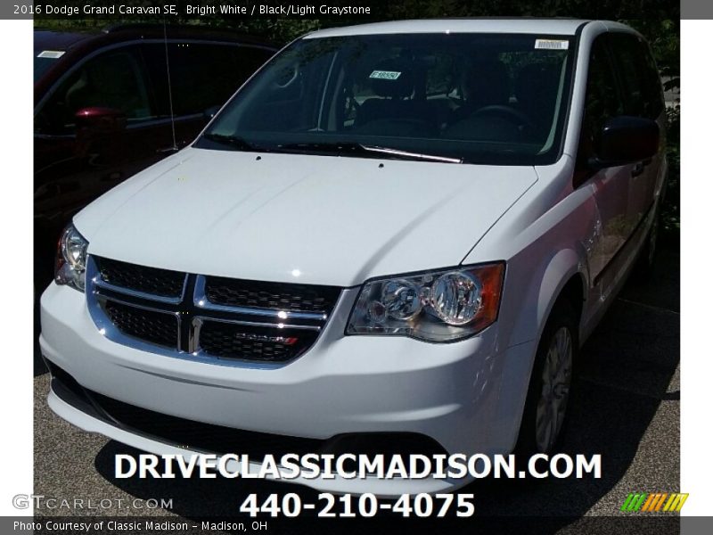 Bright White / Black/Light Graystone 2016 Dodge Grand Caravan SE