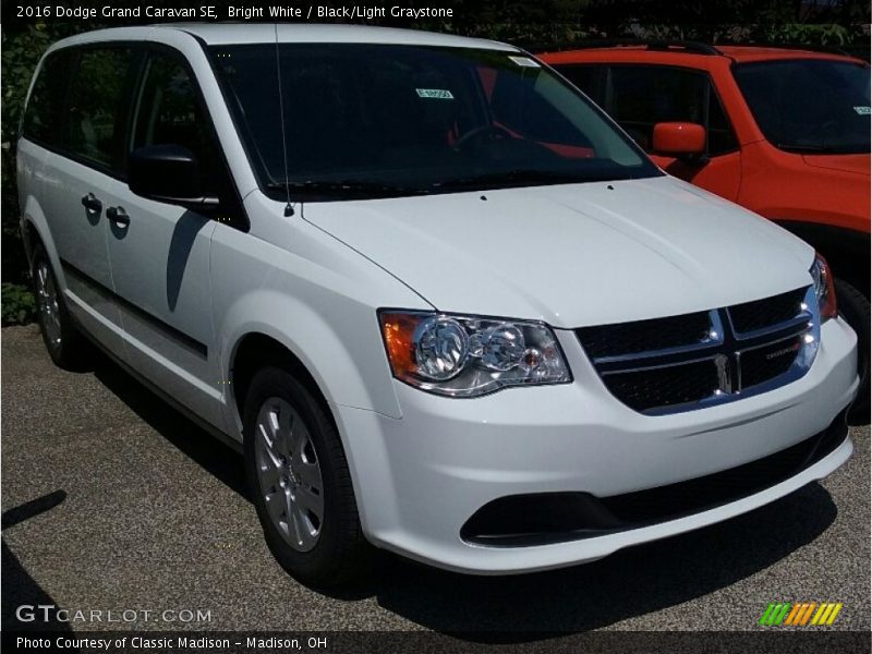 Bright White / Black/Light Graystone 2016 Dodge Grand Caravan SE