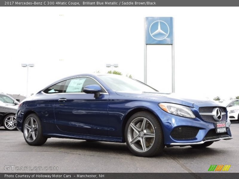 Brilliant Blue Metallic / Saddle Brown/Black 2017 Mercedes-Benz C 300 4Matic Coupe