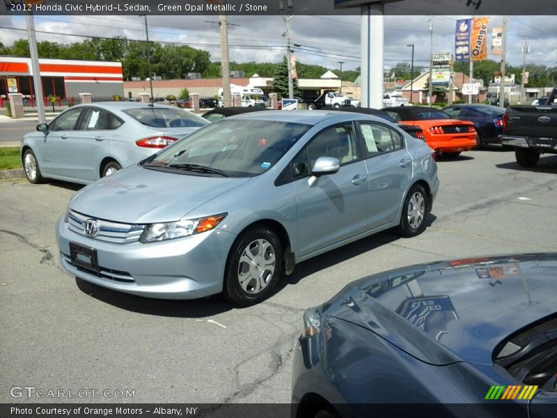 Green Opal Metallic / Stone 2012 Honda Civic Hybrid-L Sedan