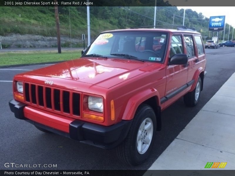Flame Red / Agate 2001 Jeep Cherokee Sport 4x4