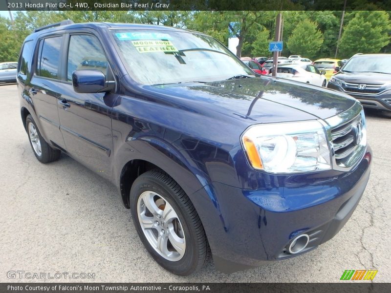 Obsidian Blue Pearl / Gray 2013 Honda Pilot EX-L 4WD