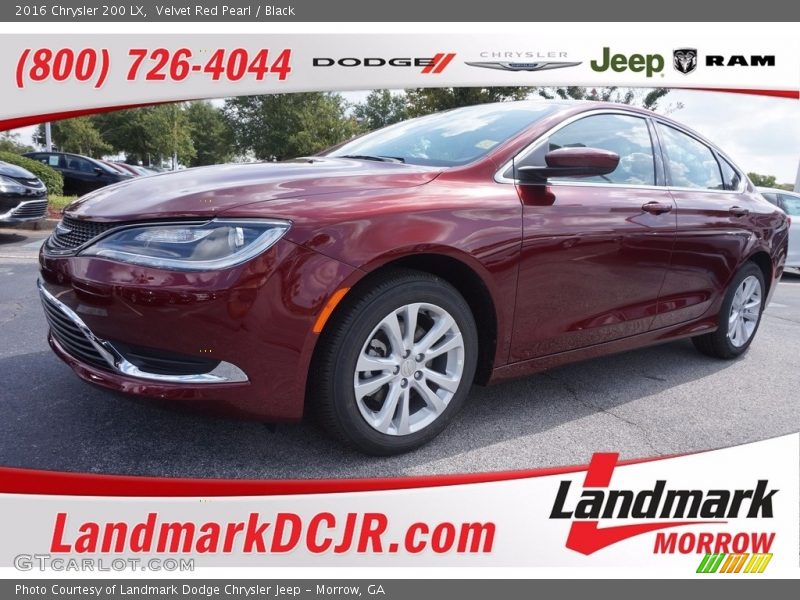 Velvet Red Pearl / Black 2016 Chrysler 200 LX