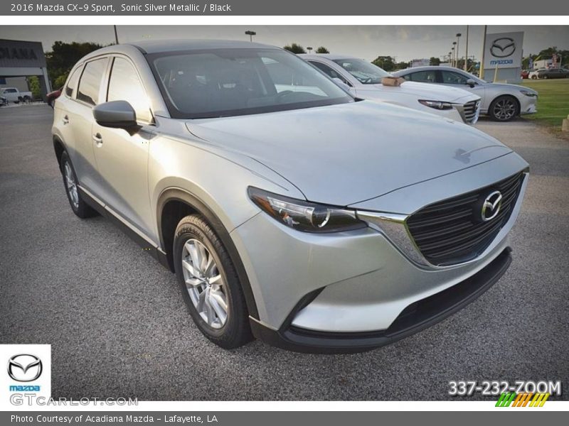 Sonic Silver Metallic / Black 2016 Mazda CX-9 Sport