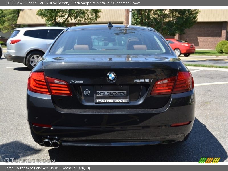 Black Sapphire Metallic / Cinnamon Brown 2013 BMW 5 Series 528i xDrive Sedan