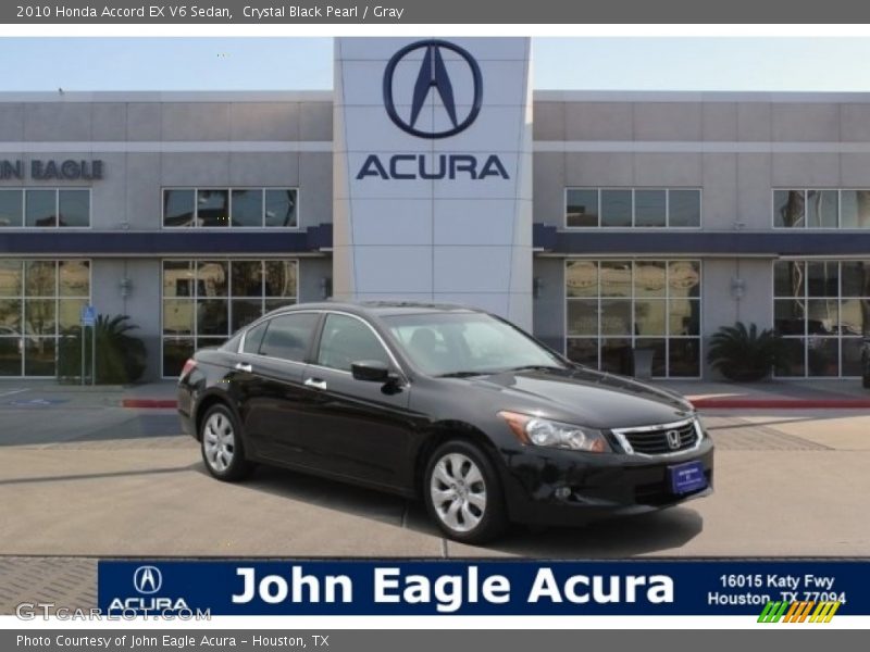 Crystal Black Pearl / Gray 2010 Honda Accord EX V6 Sedan
