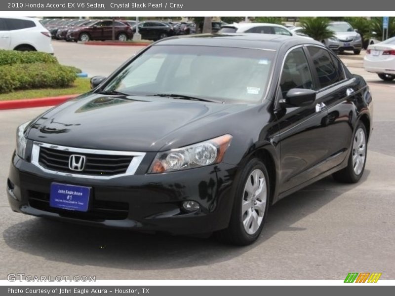 Crystal Black Pearl / Gray 2010 Honda Accord EX V6 Sedan