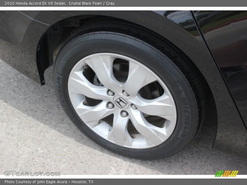 Crystal Black Pearl / Gray 2010 Honda Accord EX V6 Sedan