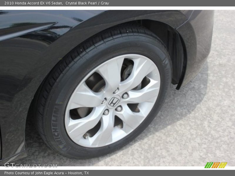 Crystal Black Pearl / Gray 2010 Honda Accord EX V6 Sedan