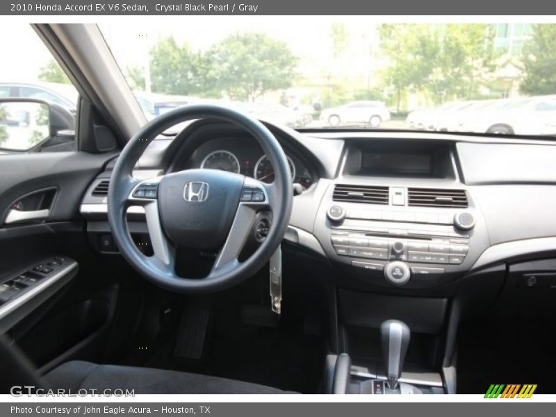 Crystal Black Pearl / Gray 2010 Honda Accord EX V6 Sedan