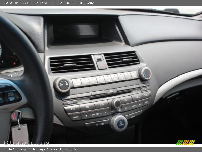 Crystal Black Pearl / Gray 2010 Honda Accord EX V6 Sedan