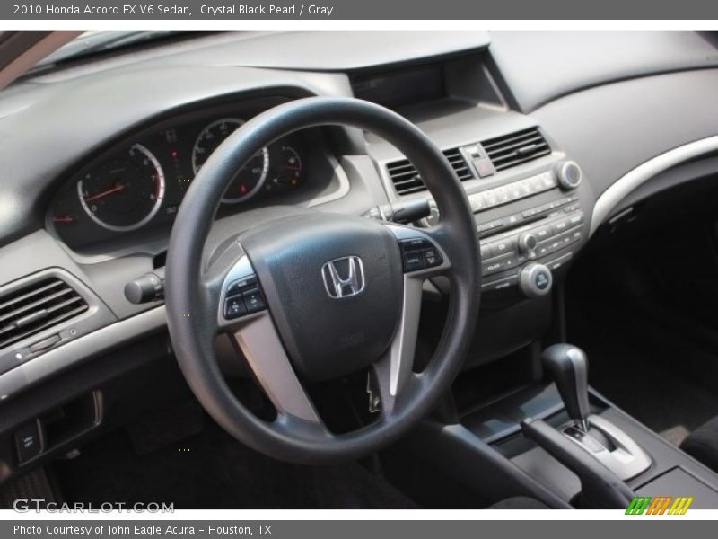 Crystal Black Pearl / Gray 2010 Honda Accord EX V6 Sedan