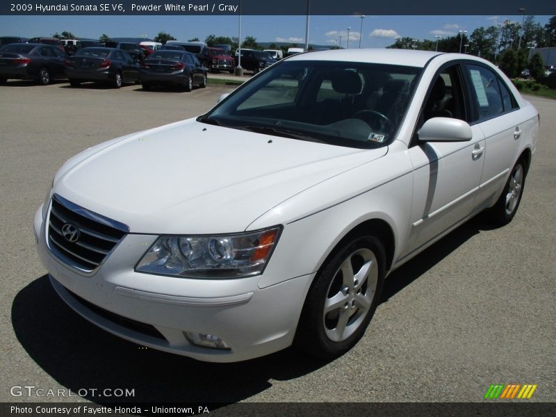 Powder White Pearl / Gray 2009 Hyundai Sonata SE V6