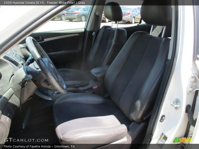 Powder White Pearl / Gray 2009 Hyundai Sonata SE V6