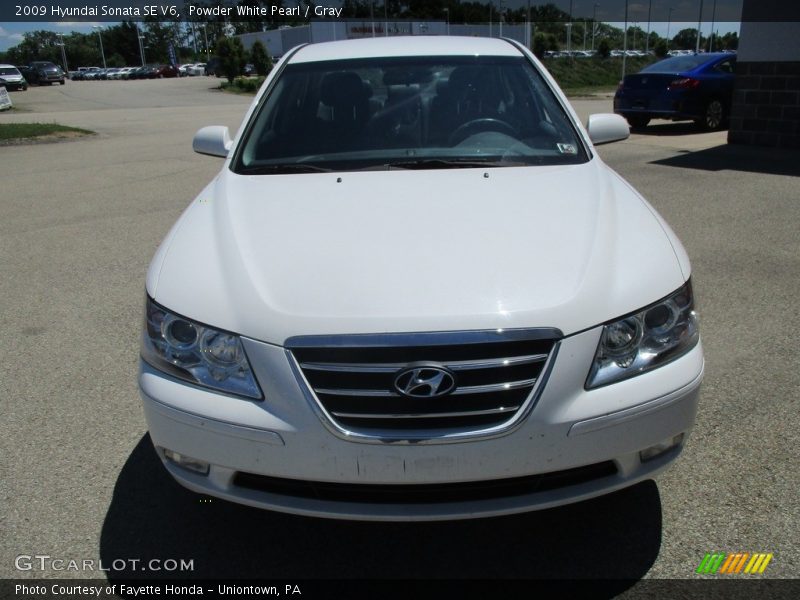 Powder White Pearl / Gray 2009 Hyundai Sonata SE V6