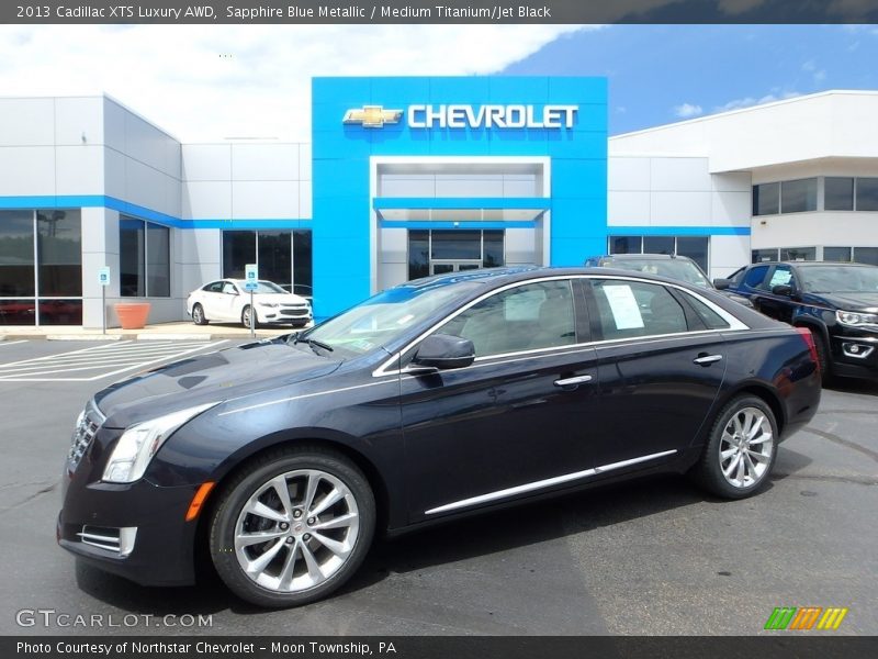 Sapphire Blue Metallic / Medium Titanium/Jet Black 2013 Cadillac XTS Luxury AWD