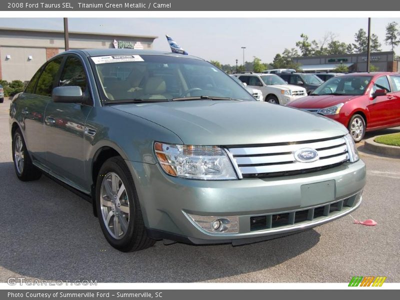Titanium Green Metallic / Camel 2008 Ford Taurus SEL