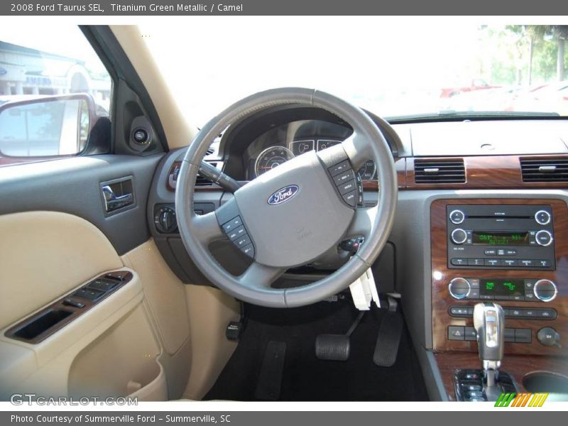 Titanium Green Metallic / Camel 2008 Ford Taurus SEL