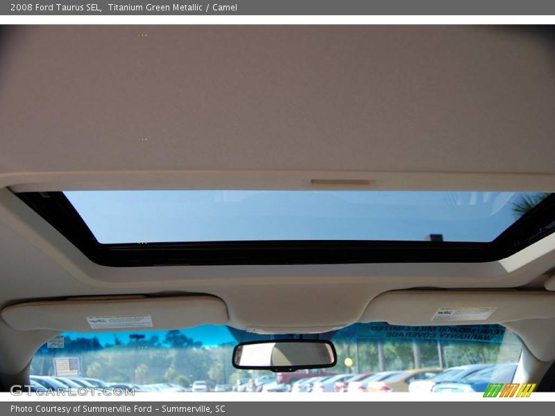 Titanium Green Metallic / Camel 2008 Ford Taurus SEL