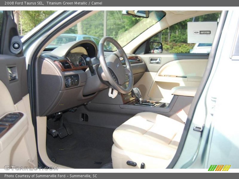 Titanium Green Metallic / Camel 2008 Ford Taurus SEL