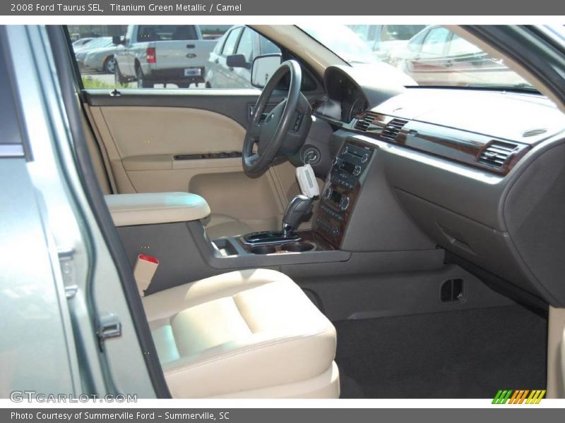 Titanium Green Metallic / Camel 2008 Ford Taurus SEL