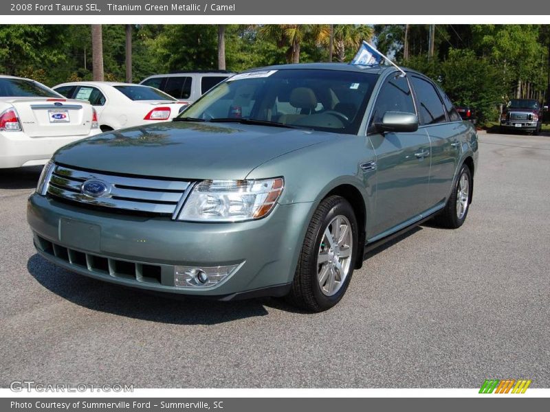Titanium Green Metallic / Camel 2008 Ford Taurus SEL
