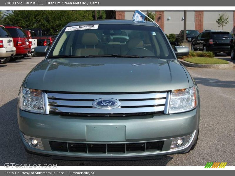 Titanium Green Metallic / Camel 2008 Ford Taurus SEL