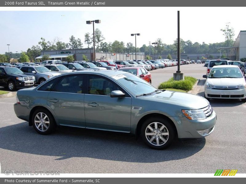 Titanium Green Metallic / Camel 2008 Ford Taurus SEL