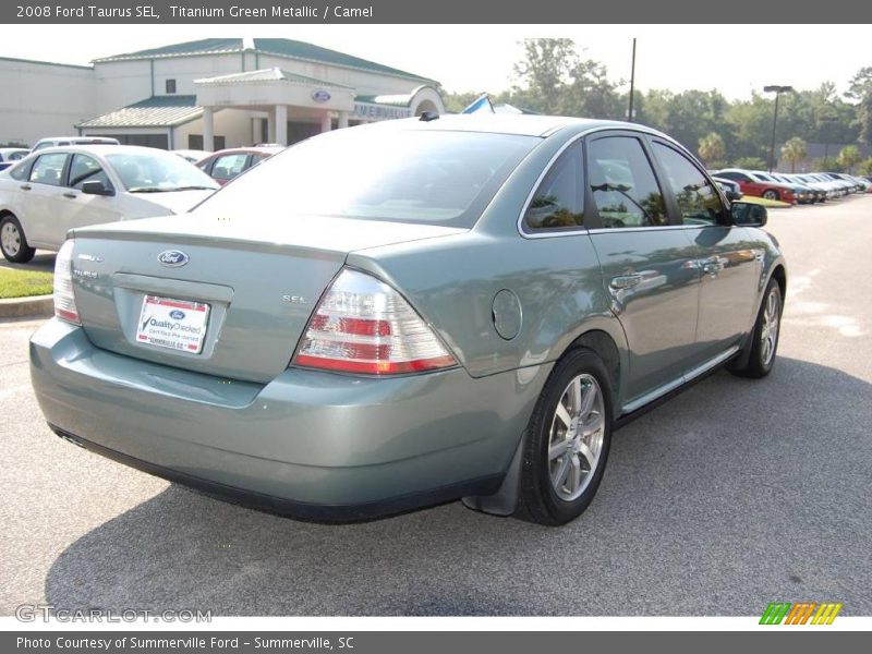 Titanium Green Metallic / Camel 2008 Ford Taurus SEL