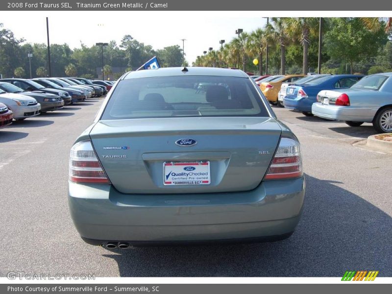 Titanium Green Metallic / Camel 2008 Ford Taurus SEL