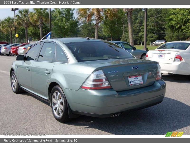 Titanium Green Metallic / Camel 2008 Ford Taurus SEL