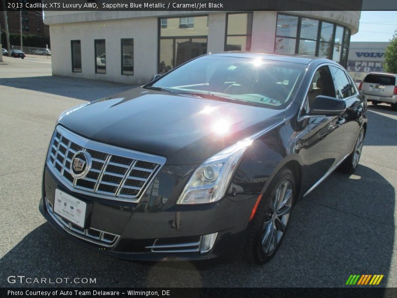 Sapphire Blue Metallic / Caramel/Jet Black 2013 Cadillac XTS Luxury AWD